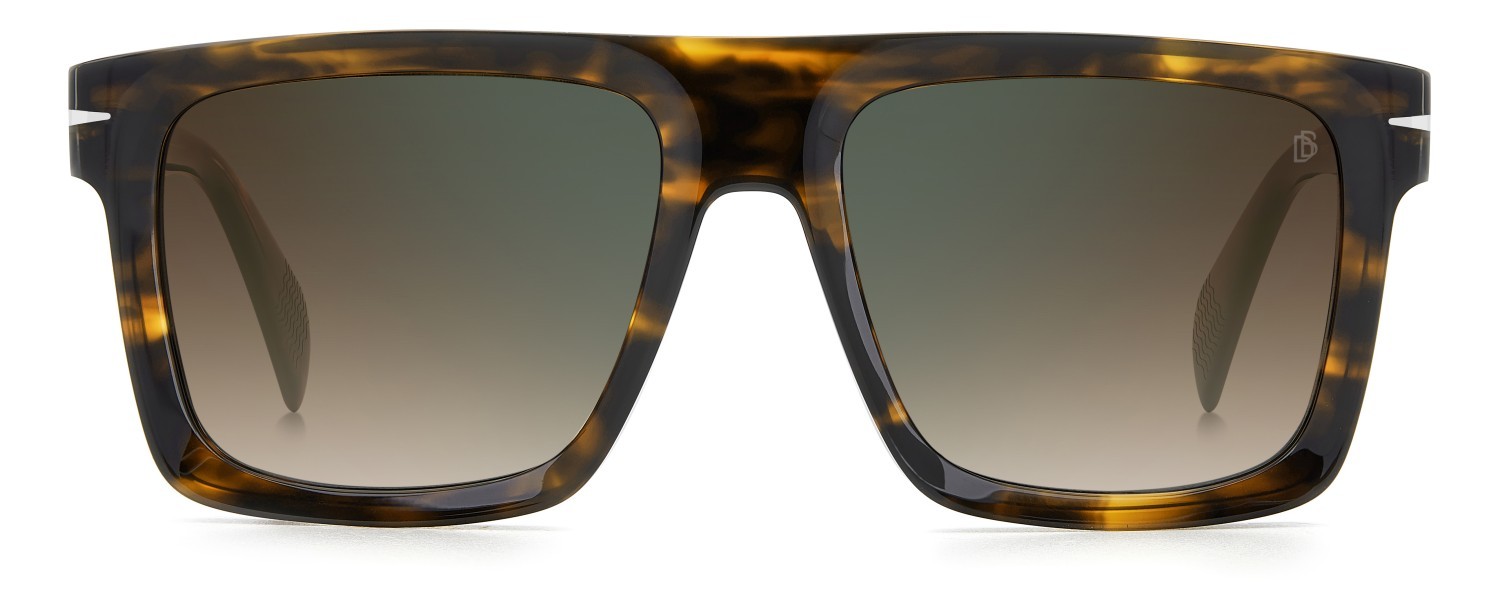 Sunglasses David Beckham Db 7134/S 207753 WR9 QY color brown havana shape rectangle lenses brown shaded green mirror