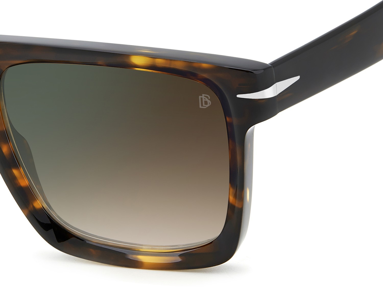 Sunglasses David Beckham Db 7134/S 207753 WR9 QY color brown havana shape rectangle lenses brown shaded green mirror