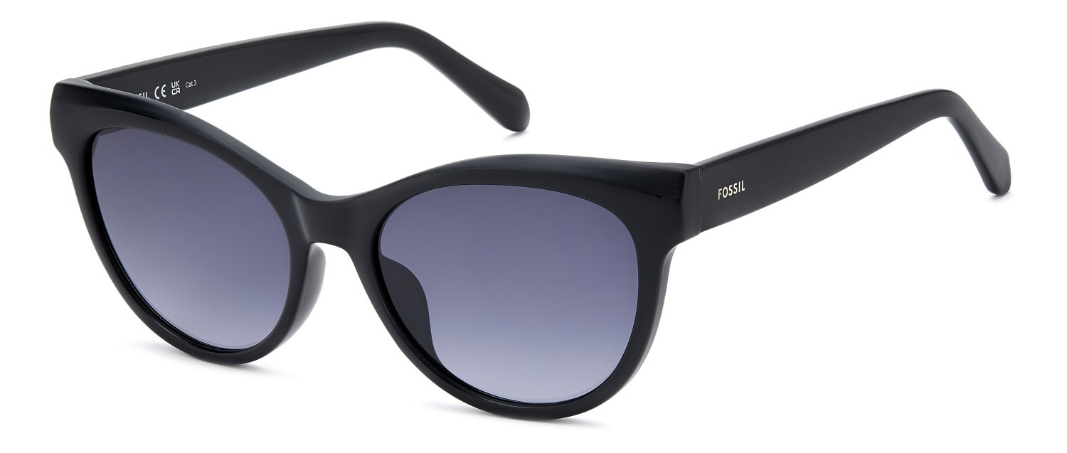 Sunglasses Fossil Fos 3172/S 207755 807 9O color black shape cat eye lenses dark grey shaded