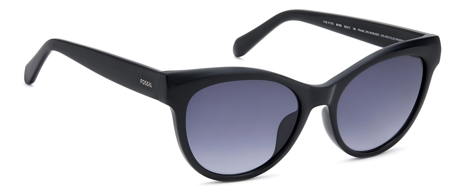 Sunglasses Fossil Fos 3172/S 207755 807 9O color black shape cat eye lenses dark grey shaded