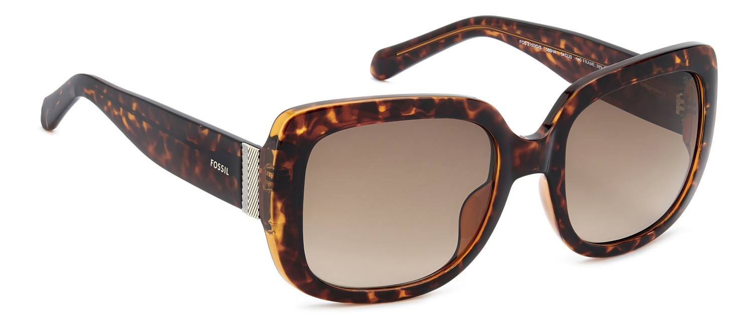 Sunglasses Fossil Fos 2157/G 207757 086 HA color havana shape rectangle lenses brown shaded