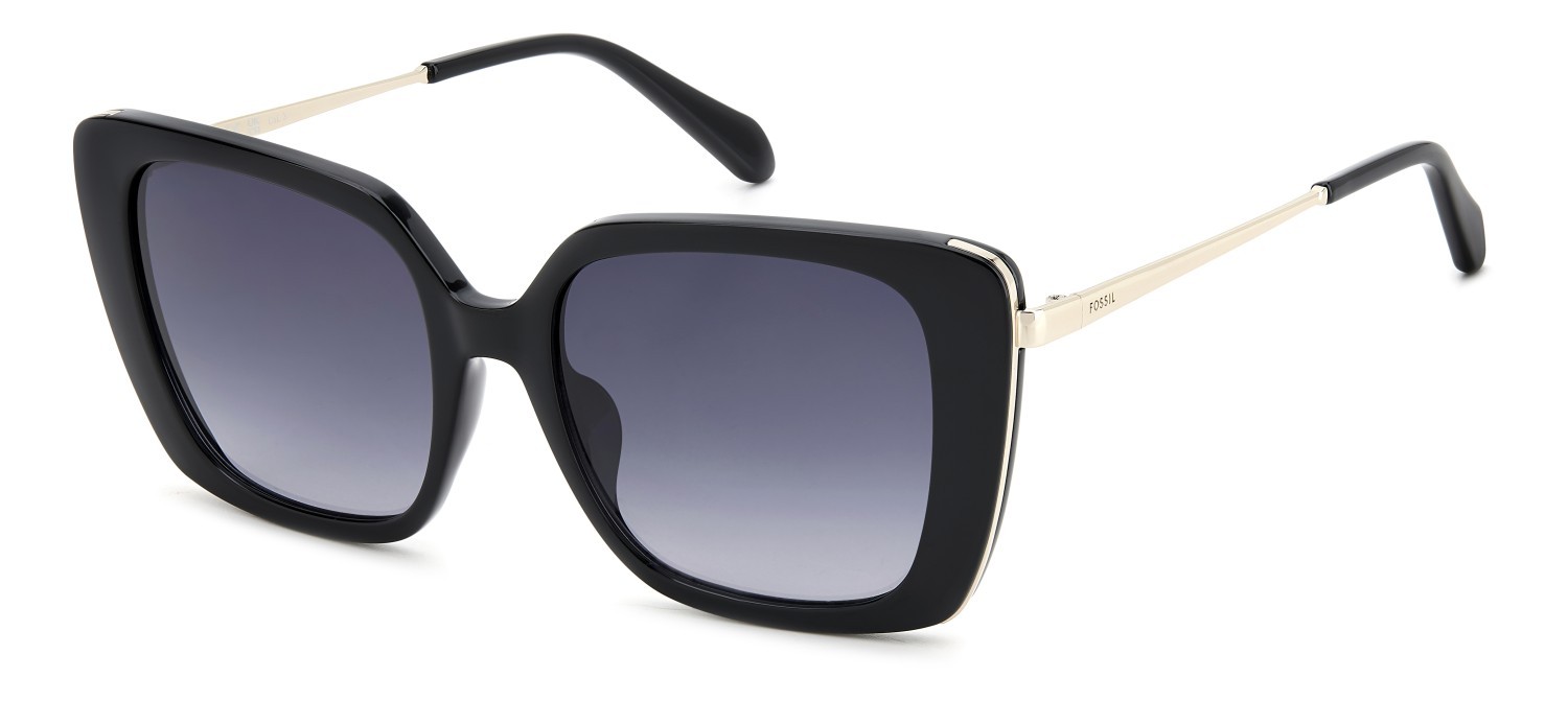 Sunglasses Fossil Fos 2152/G 207758 807 9O color black shape square lenses dark grey shaded