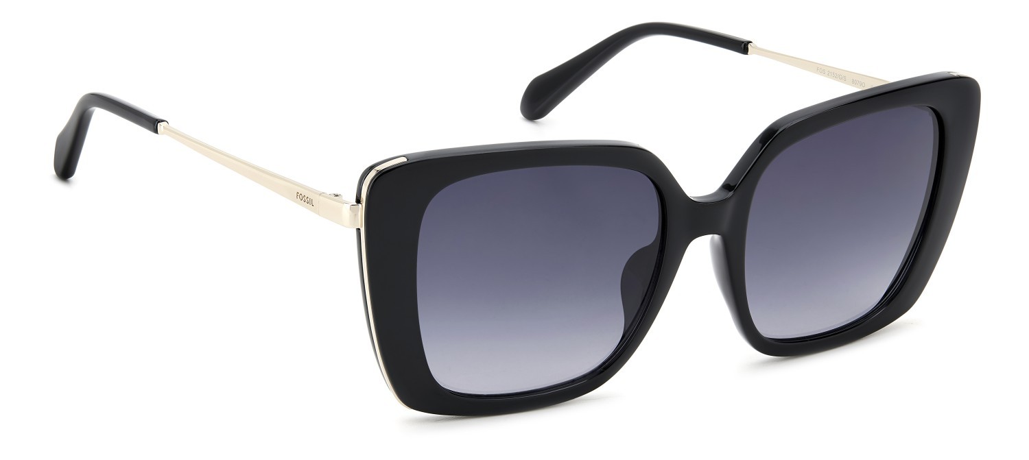 Sunglasses Fossil Fos 2152/G 207758 807 9O color black shape square lenses dark grey shaded
