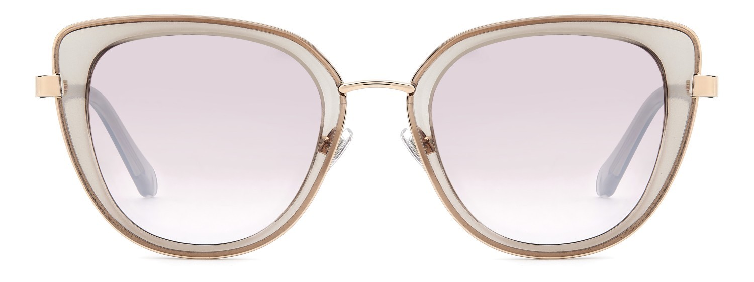 Sunglasses Fossil Fos 2158/G 207759 22C NQ color crystal nude shape cat eye lenses brown sm silver