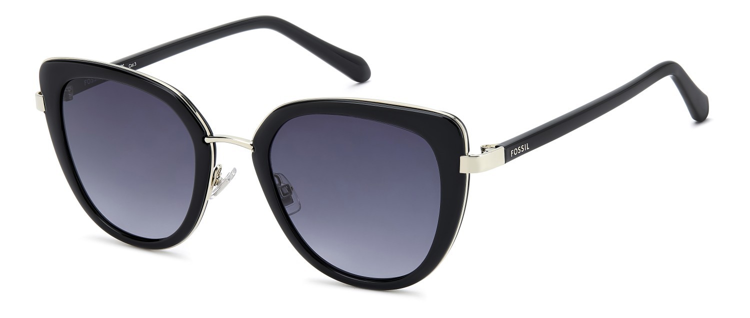 Sonnenbrillen Fossil Fos 2158/G 207759 807 9O farbe black form cat-eye gläser dark grey shaded