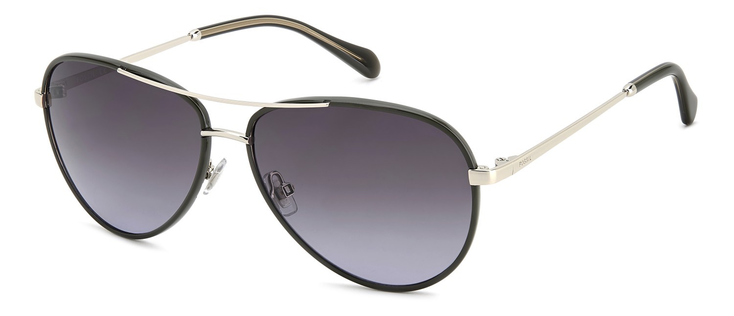 Sunglasses Fossil Fos 2153/G 207760 3Y5 9O color khaki shape aviator lenses dark grey shaded