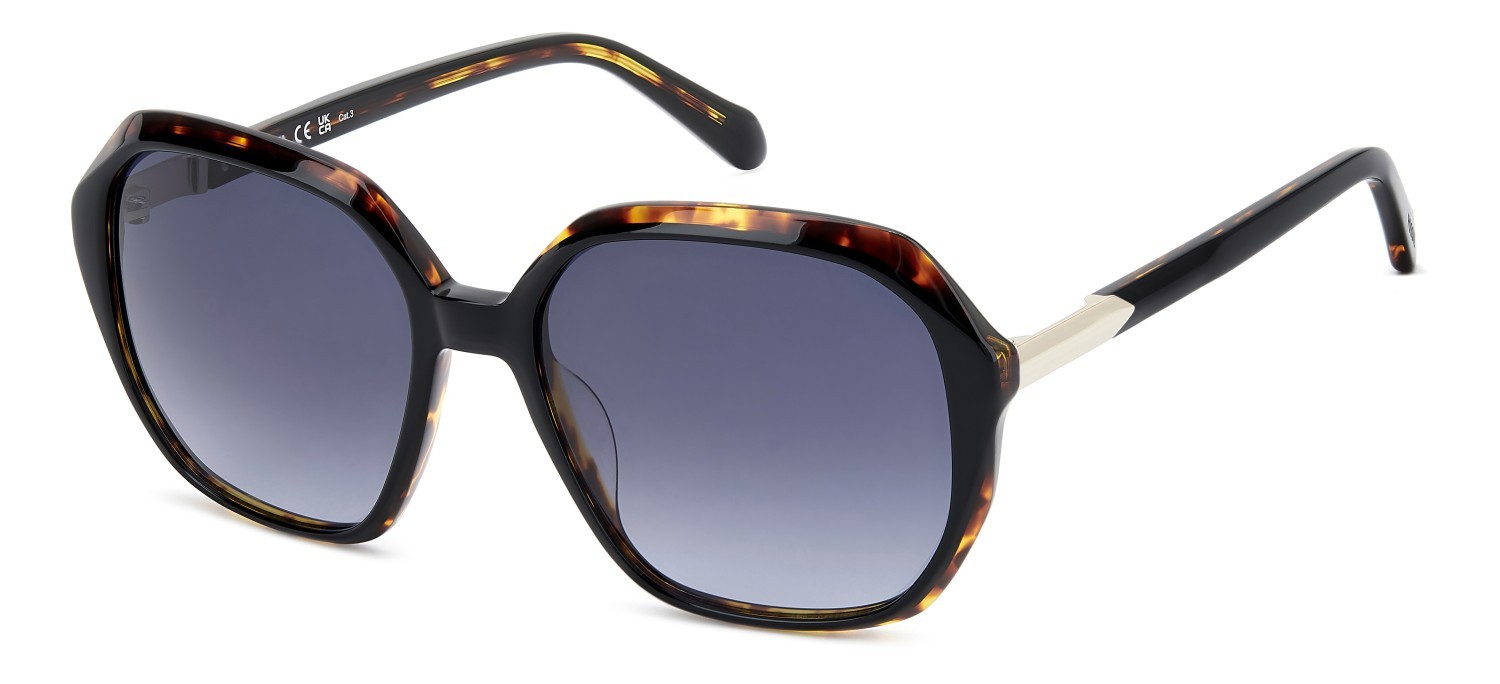 Sunglasses Fossil Fos 2159/S 207761 807 9O color black shape rectangle lenses dark grey shaded