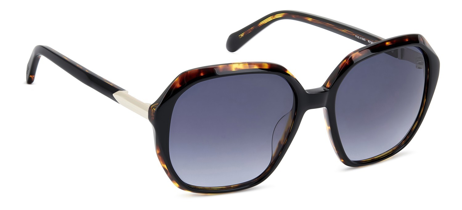 Sunglasses Fossil Fos 2159/S 207761 807 9O color black shape rectangle lenses dark grey shaded