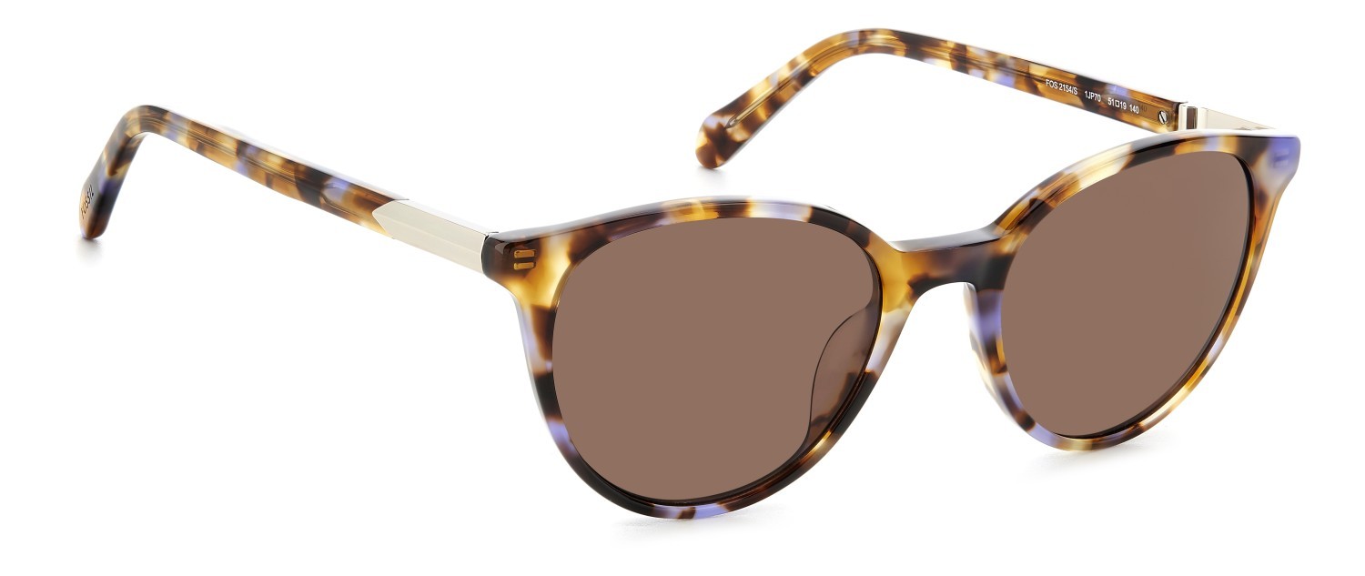 Sunglasses Fossil Fos 2154/S 207762 1JP 70 color violet blue havana shape round lenses brown