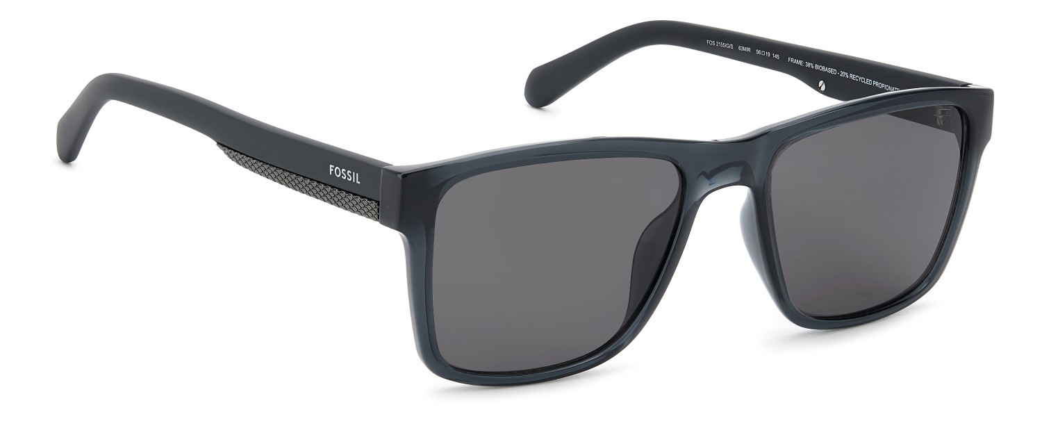 Sunglasses Fossil Fos 2155/G 207765 63M IR color crystal grey shape square lenses grey