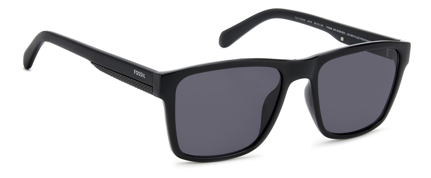 Sunglasses Fossil Fos 2155/G 207765 807 IR color black shape square lenses grey