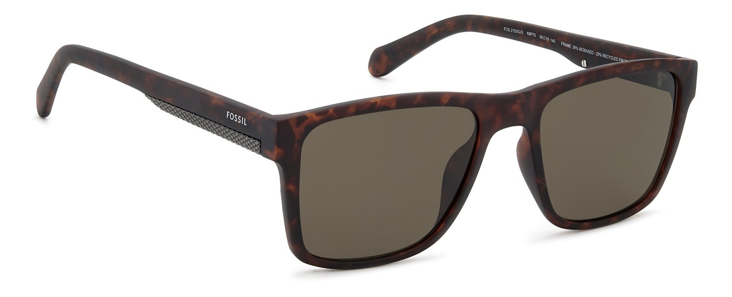 Sonnenbrillen Fossil Fos 2155/G 207765 N9P 70 farbe matte havana form quadratisch gläser brown