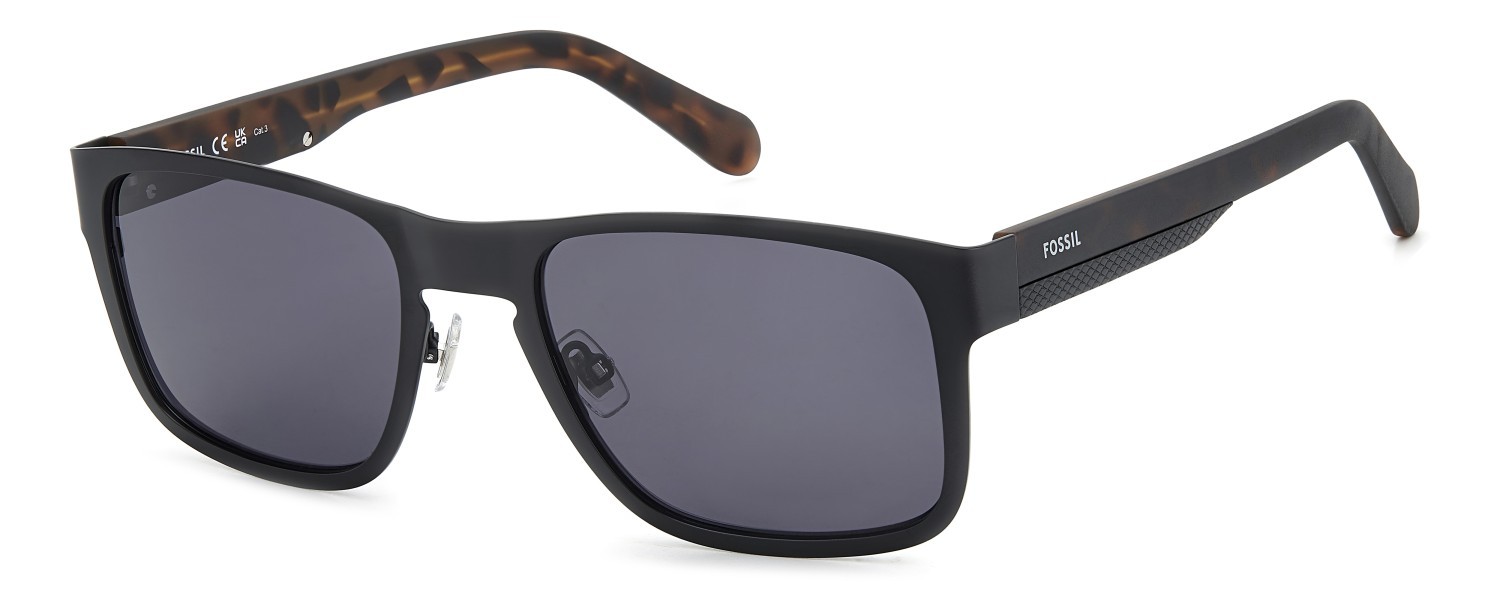 Sunglasses Fossil Fos 2156/G 207766 003 IR color matte black shape rectangle lenses grey