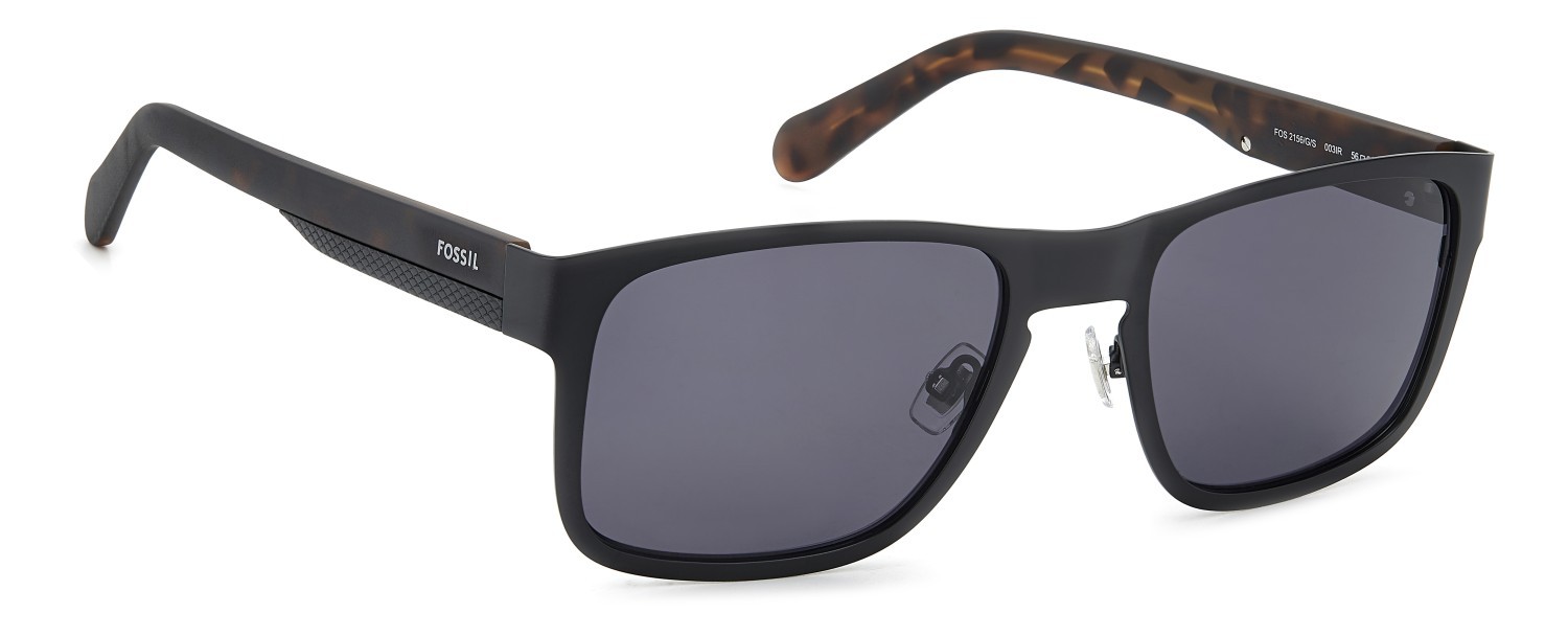 Sunglasses Fossil Fos 2156/G 207766 003 IR color matte black shape rectangle lenses grey