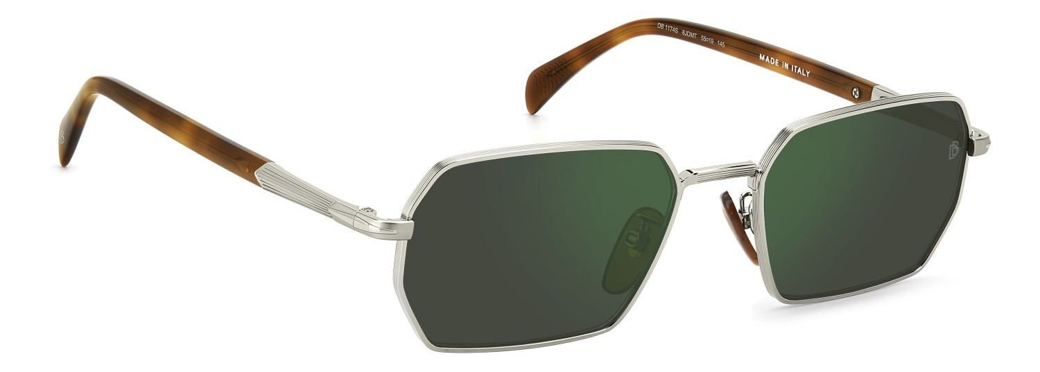 Sunglasses David Beckham Db 1174/S 207768 8JD MT color palladium havana shape rectangle lenses green mirror