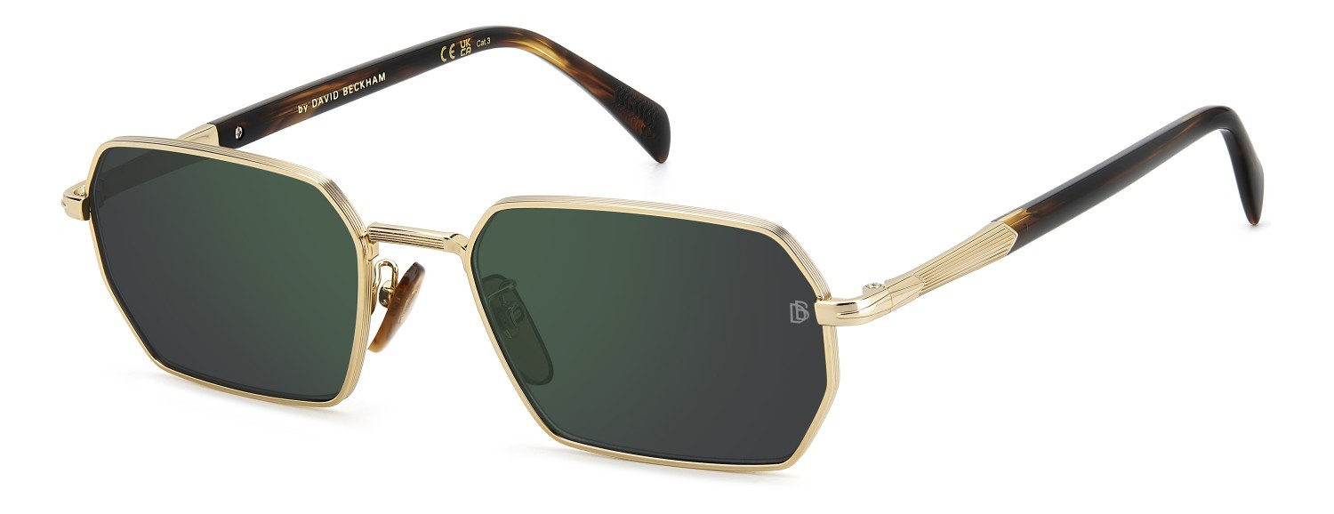 Sunglasses David Beckham Db 1174/S 207768 8SO MT color matte gold havana shape rectangle lenses green mirror