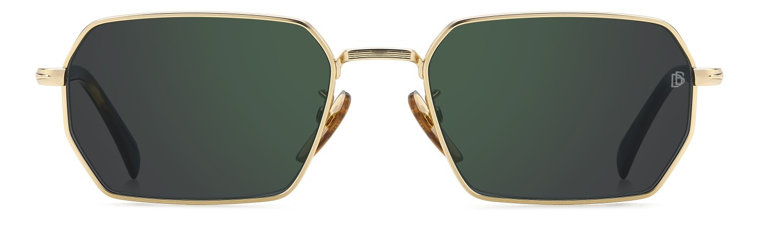 Sunglasses David Beckham Db 1174/S 207768 8SO MT color matte gold havana shape rectangle lenses green mirror