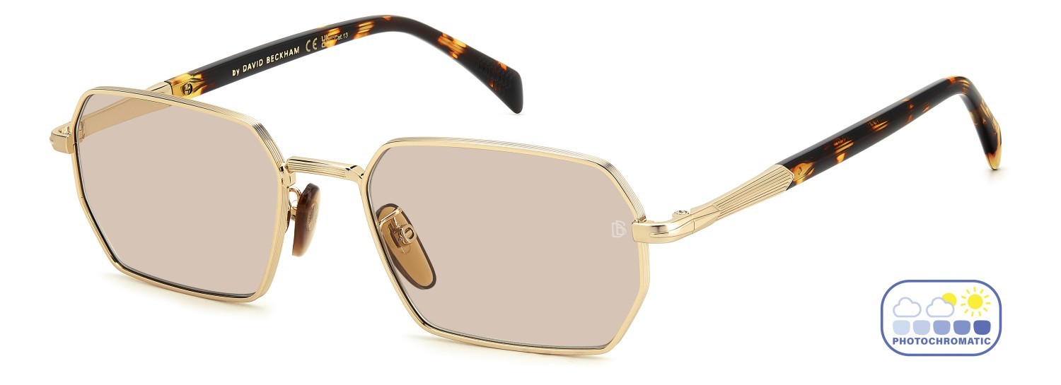 Sunglasses David Beckham Db 1174/S 207768 J5G 3O color gold shape rectangle lenses nude photocromatic