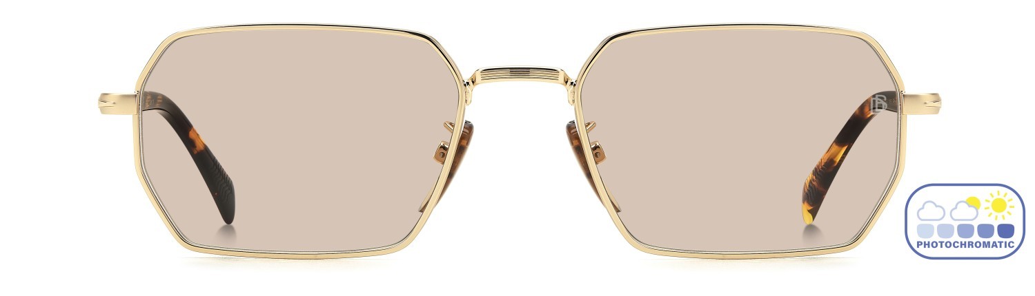 Sunglasses David Beckham Db 1174/S 207768 J5G 3O color gold shape rectangle lenses nude photocromatic