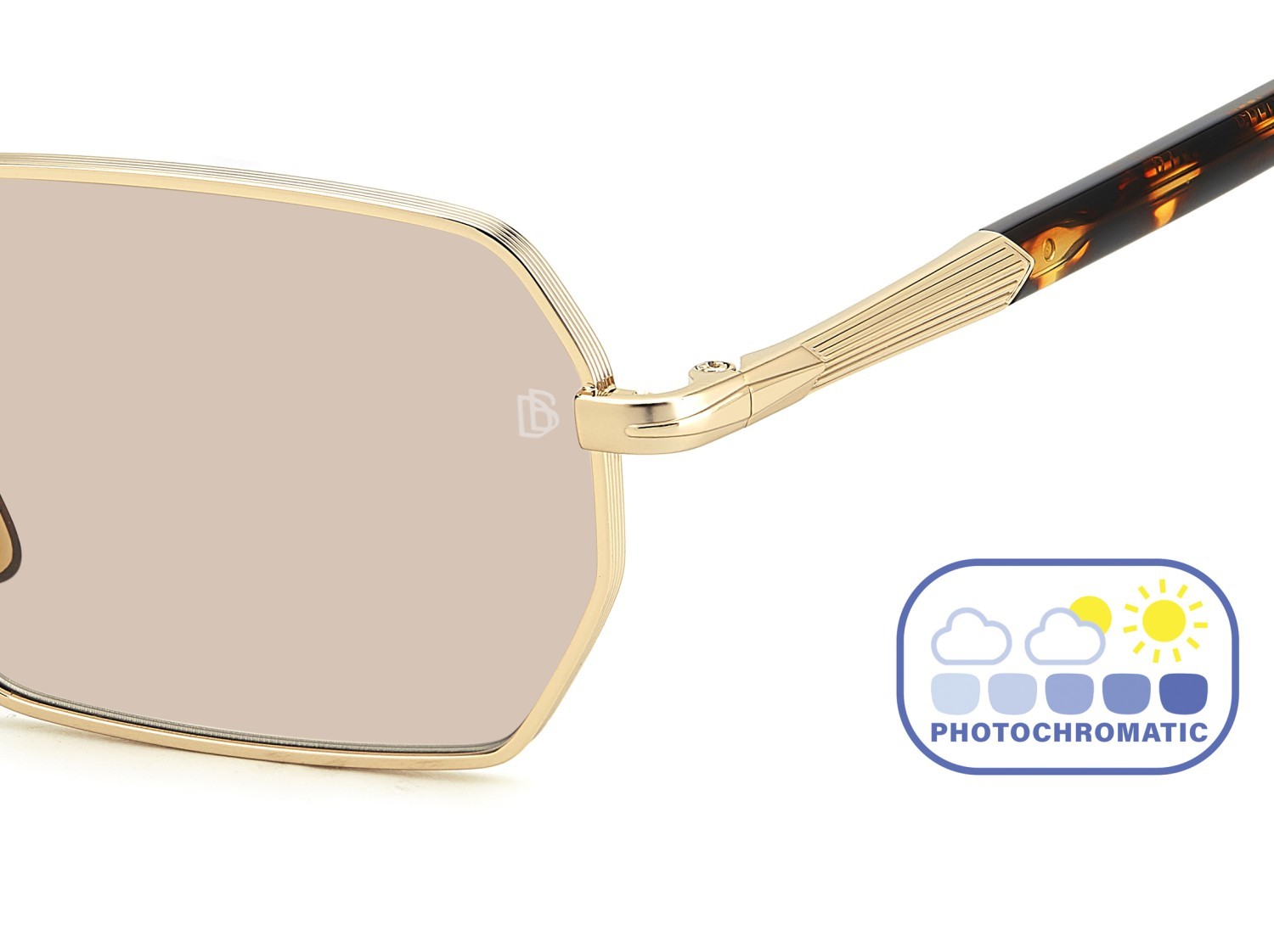 Sunglasses David Beckham Db 1174/S 207768 J5G 3O color gold shape rectangle lenses nude photocromatic