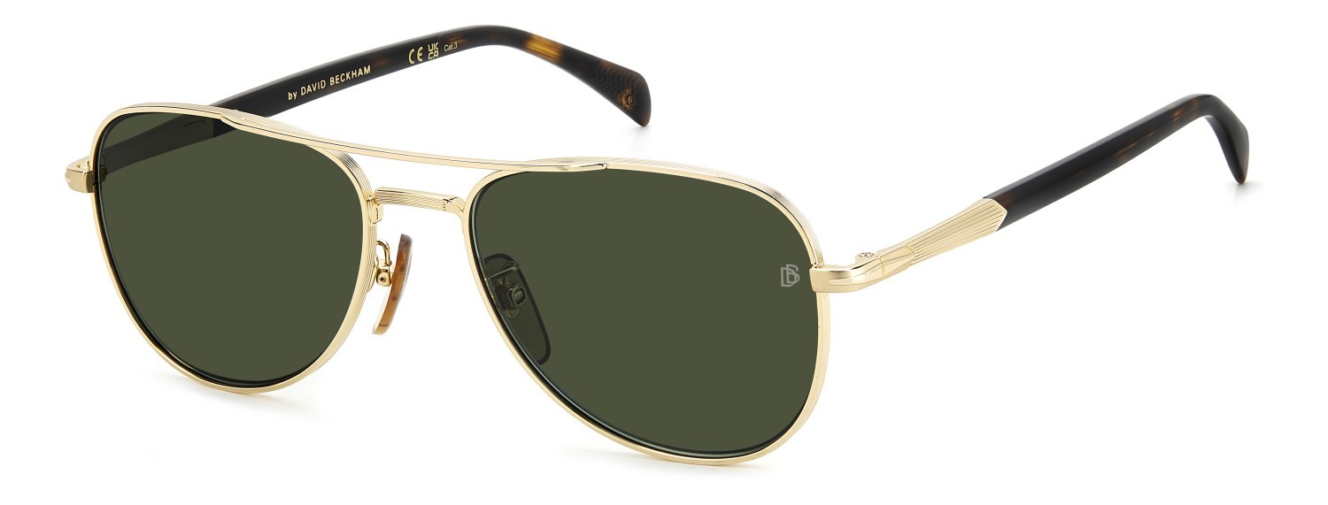 Sunglasses David Beckham Db 1175/S 207769 06J QT color gold havana shape aviator lenses green