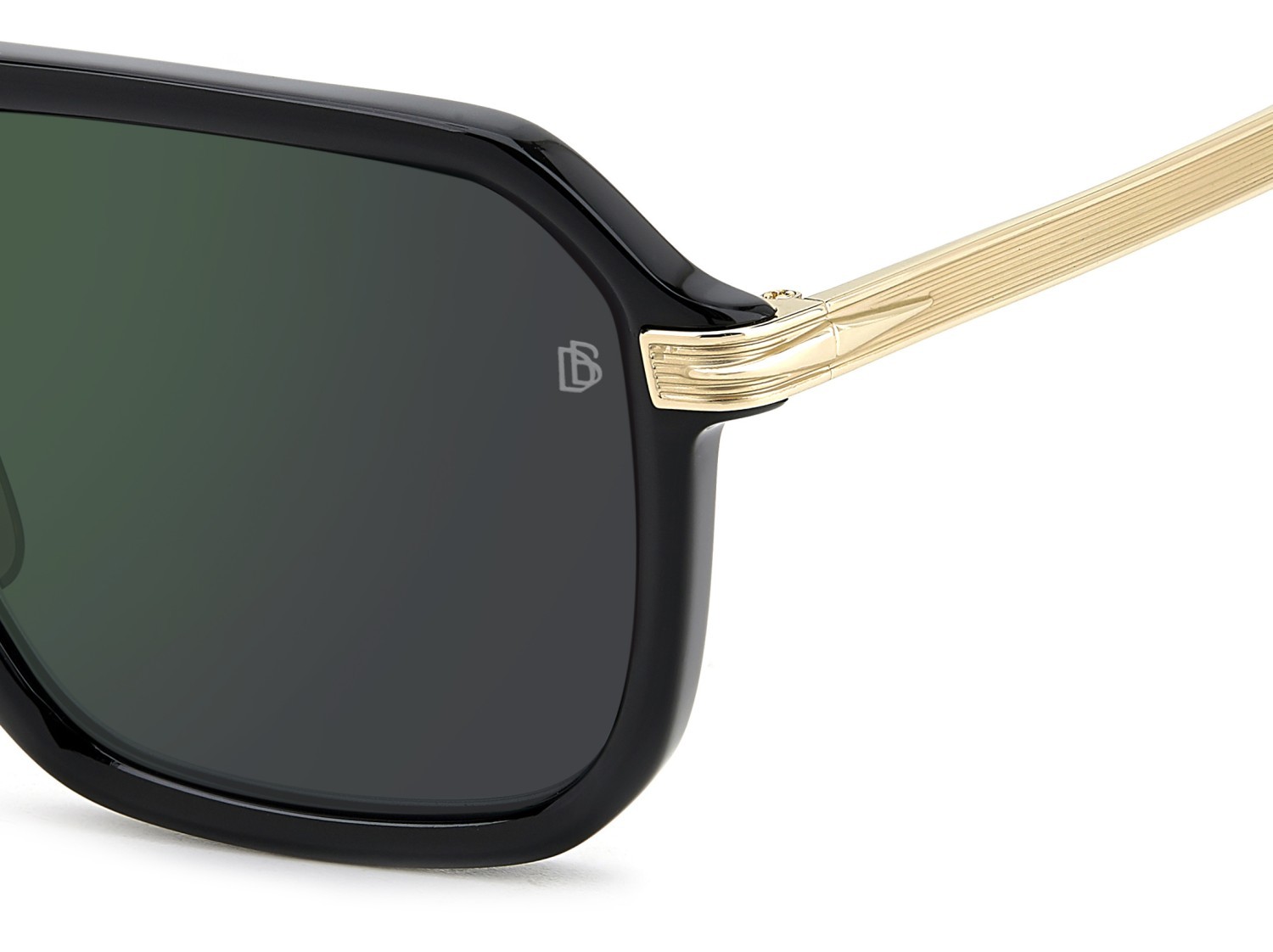 Sunglasses David Beckham Db 7136/S 207770 2M2 MT color black gold shape rectangle lenses green mirror