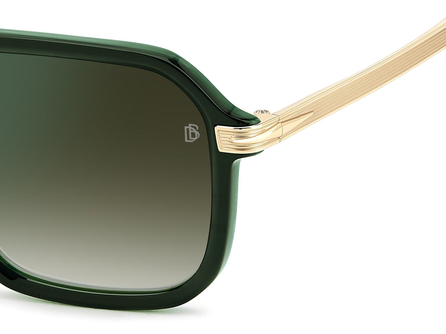 Sunglasses David Beckham Db 7136/S 207770 GC1 CS color green marble gold shape rectangle lenses green shaded green mirror