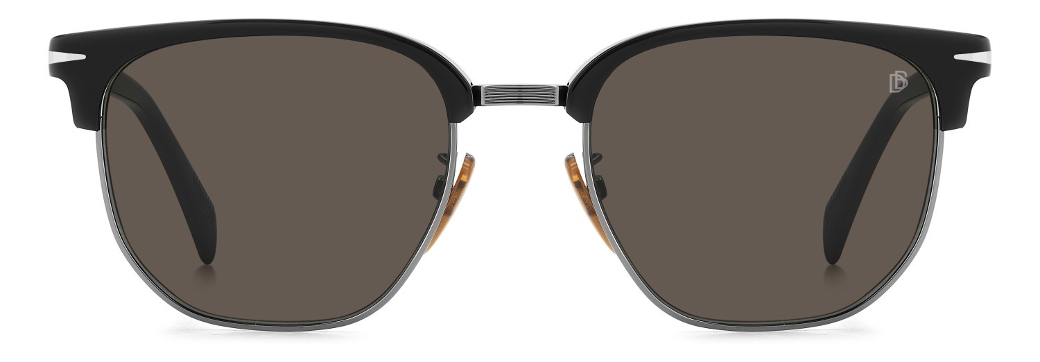 Sunglasses David Beckham Db 1176/G 207780 ANS IR color black dark ruthenium shape rectangle lenses grey
