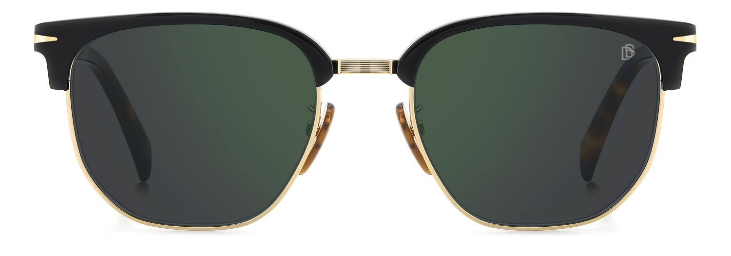 Sunglasses David Beckham Db 1176/G 207780 XWY MT color black havana gold shape rectangle lenses green mirror
