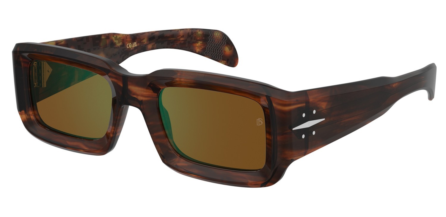 Sonnenbrillen David Beckham Db 7131/S 207785 EX4 MT farbe brown horn form rechteckig gläser green mirror