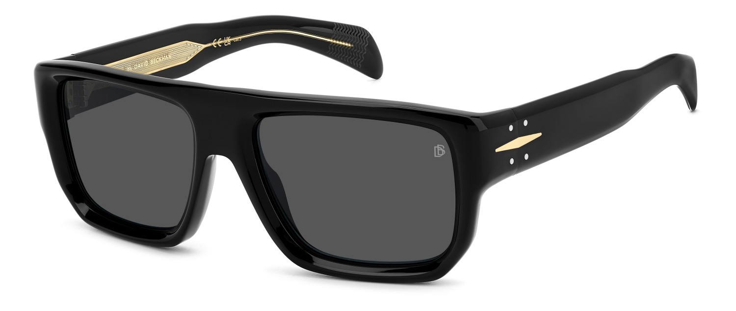 Sunglasses David Beckham Db 7132/S 207786 807 IR color black shape rectangle lenses grey