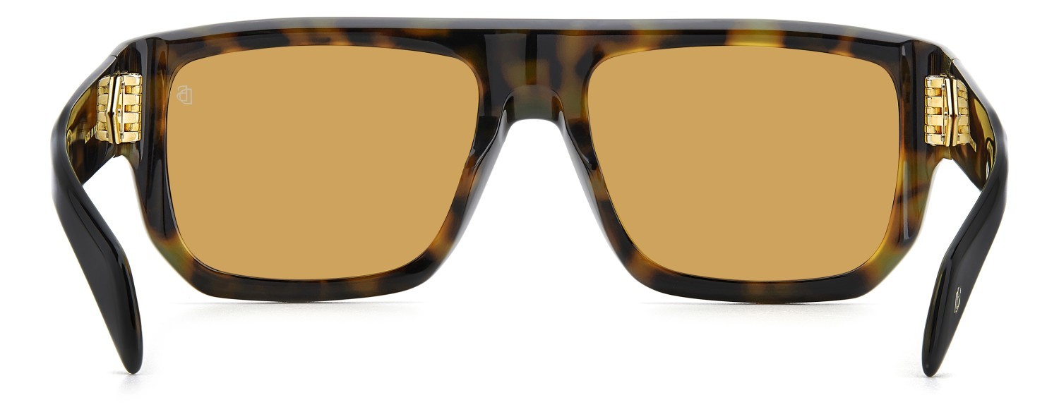 Sunglasses David Beckham Db 7132/S 207786 WR7 VS color black havana shape rectangle lenses orange hight contrast