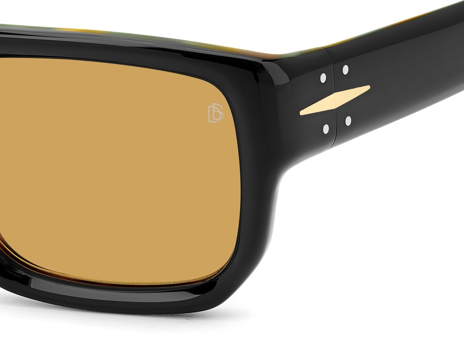 Sunglasses David Beckham Db 7132/S 207786 WR7 VS color black havana shape rectangle lenses orange hight contrast