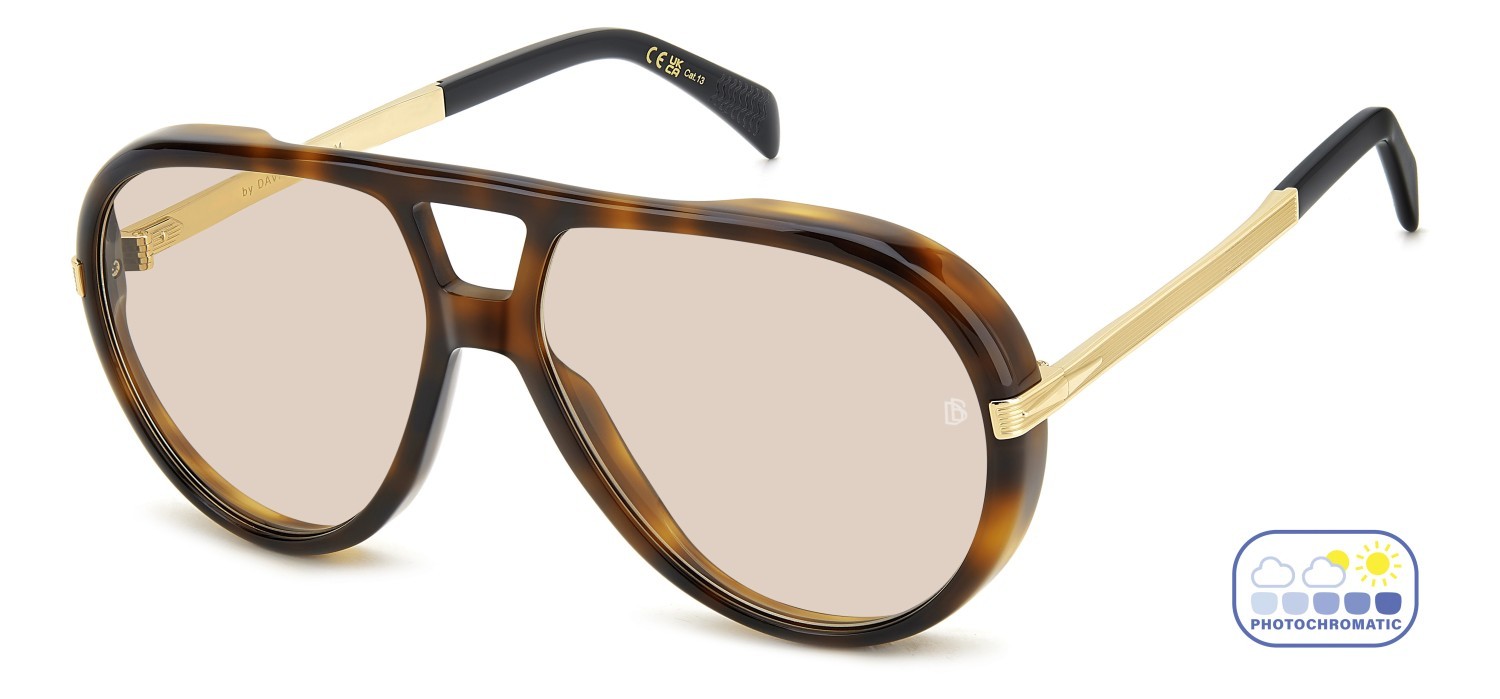 Sunglasses David Beckham Db 99/VOYAGER 207787 2IK 3O color havana gold shape aviator lenses nude photocromatic