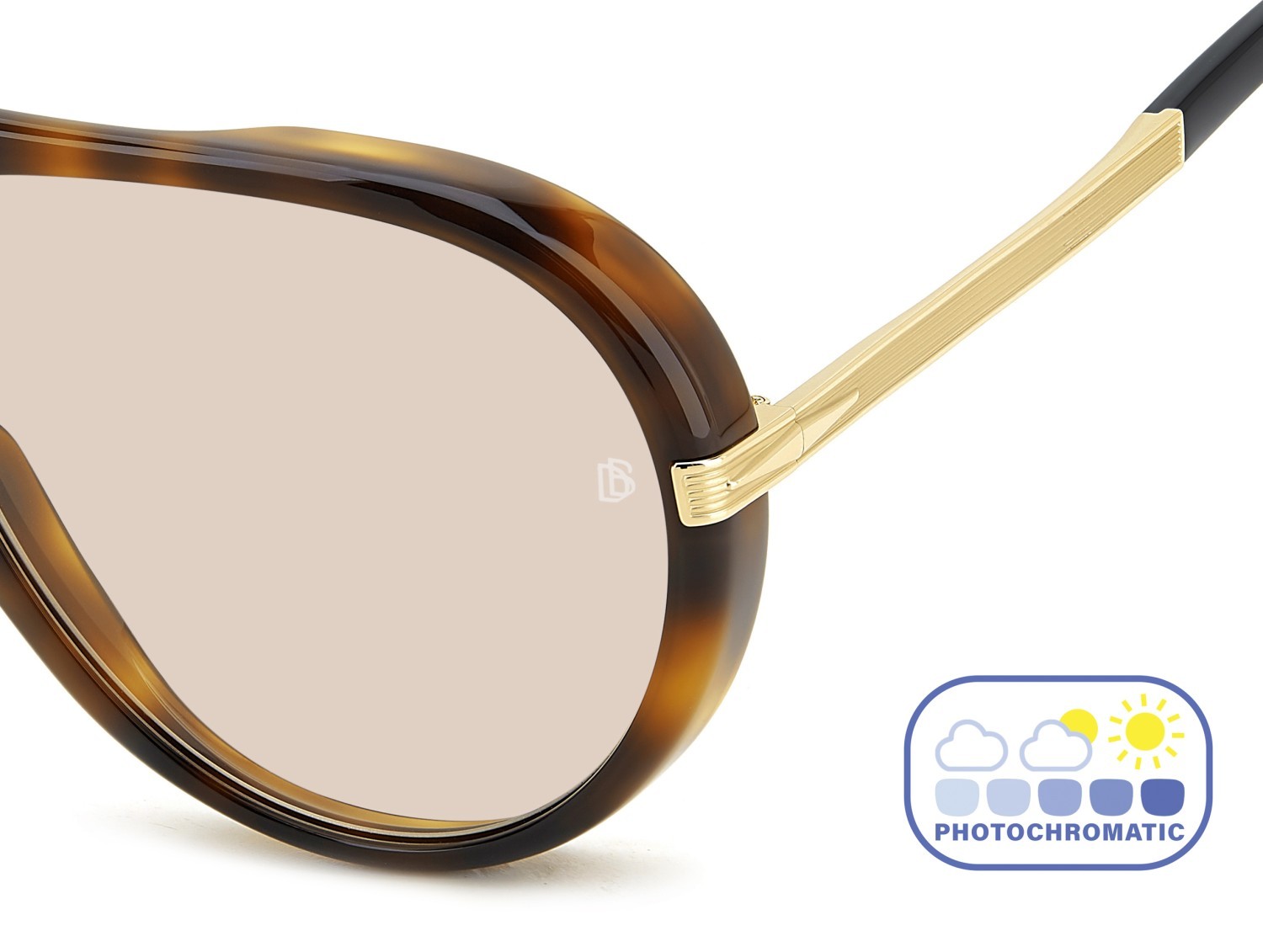 Sunglasses David Beckham Db 99/VOYAGER 207787 2IK 3O color havana gold shape aviator lenses nude photocromatic