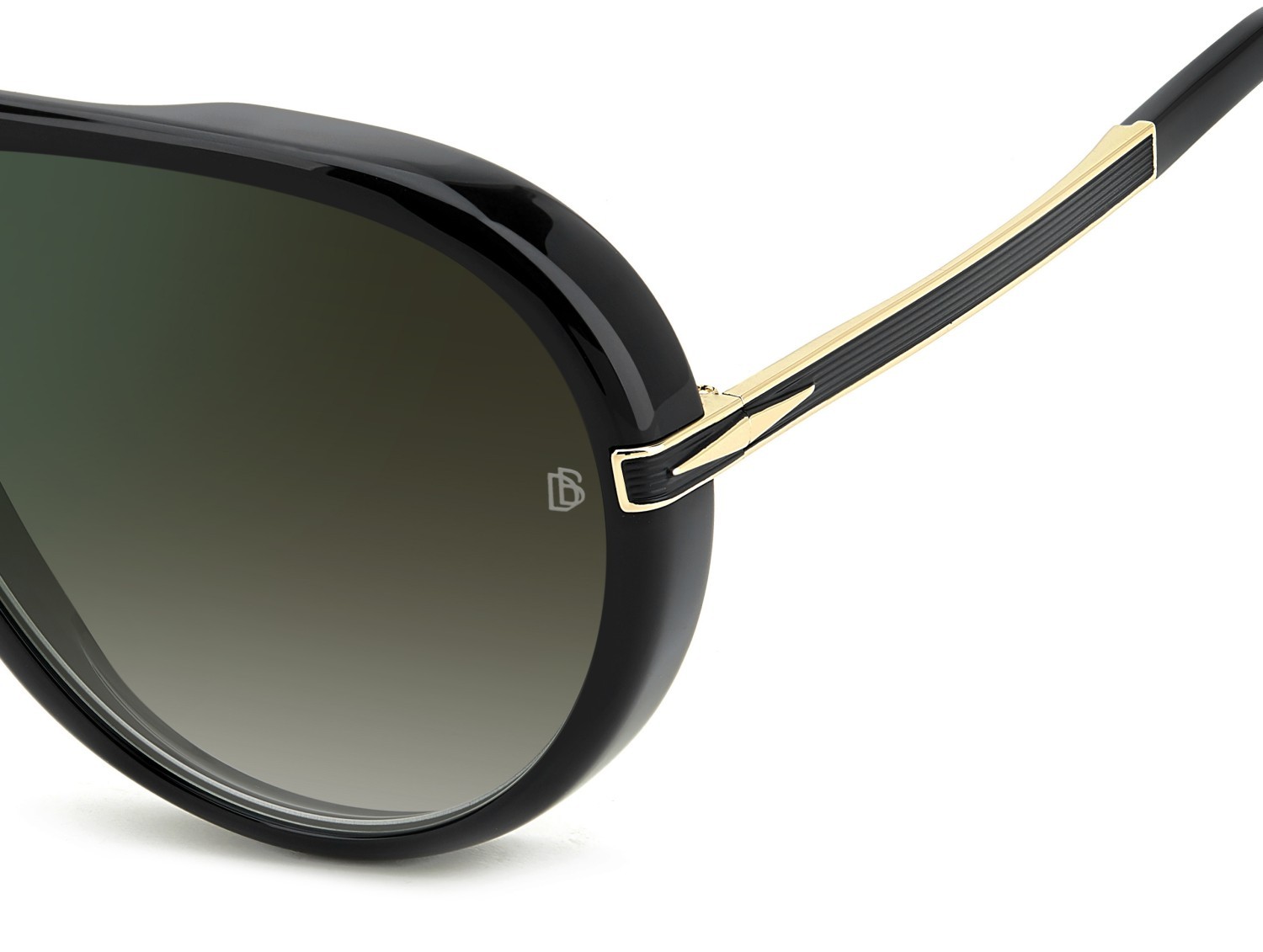 Sunglasses David Beckham Db 99/VOYAGER 207787 2M2 CS color black gold shape aviator lenses green shaded green mirror