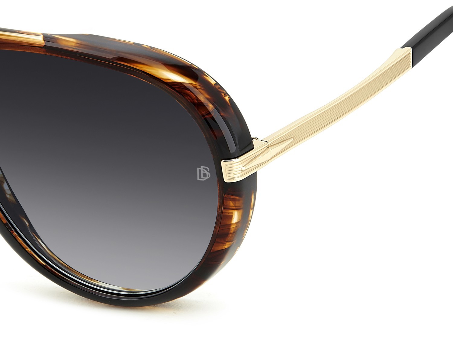 Sunglasses David Beckham Db 99/VOYAGER 207787 HQZ 9O color brown horn gold shape aviator lenses dark grey shaded
