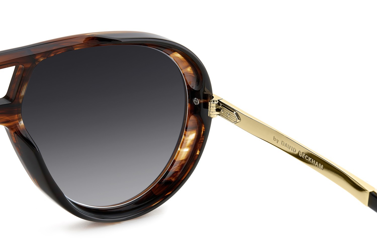 Sunglasses David Beckham Db 99/VOYAGER 207787 HQZ 9O color brown horn gold shape aviator lenses dark grey shaded