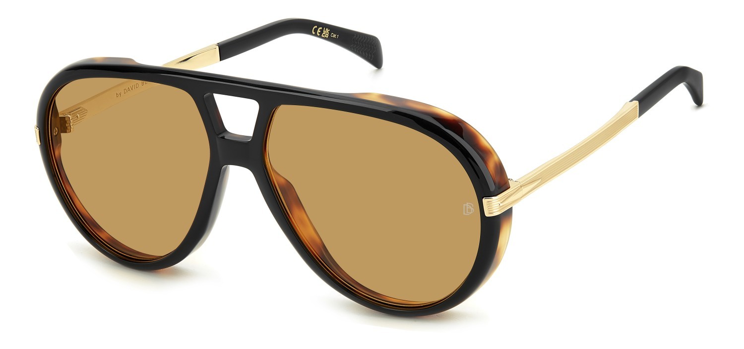 Sonnenbrillen David Beckham Db 99/VOYAGER 207787 XWY VS farbe black havana gold form aviator gläser orange hight contrast