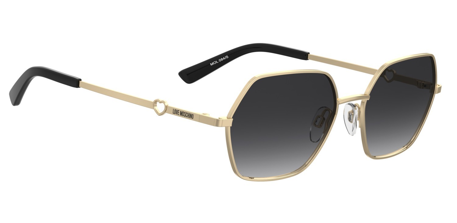 Sunglasses Moschino Love Mol084/S 207790 000 9O color rose gold shape square lenses dark grey shaded