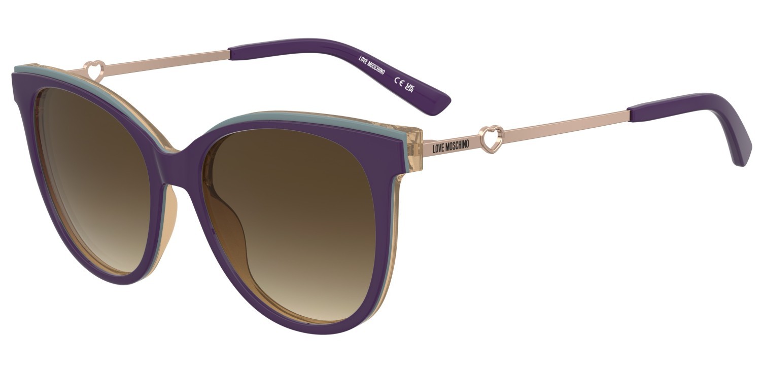 Sonnenbrillen Moschino Love Mol085/S 207791 6WY DG farbe violet multic form quadratisch gläser grey doubleshade