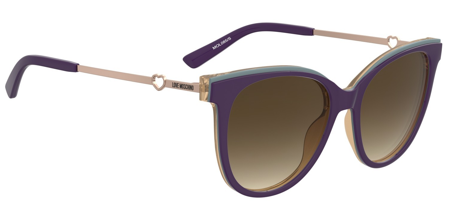 Sonnenbrillen Moschino Love Mol085/S 207791 6WY DG farbe violet multic form quadratisch gläser grey doubleshade