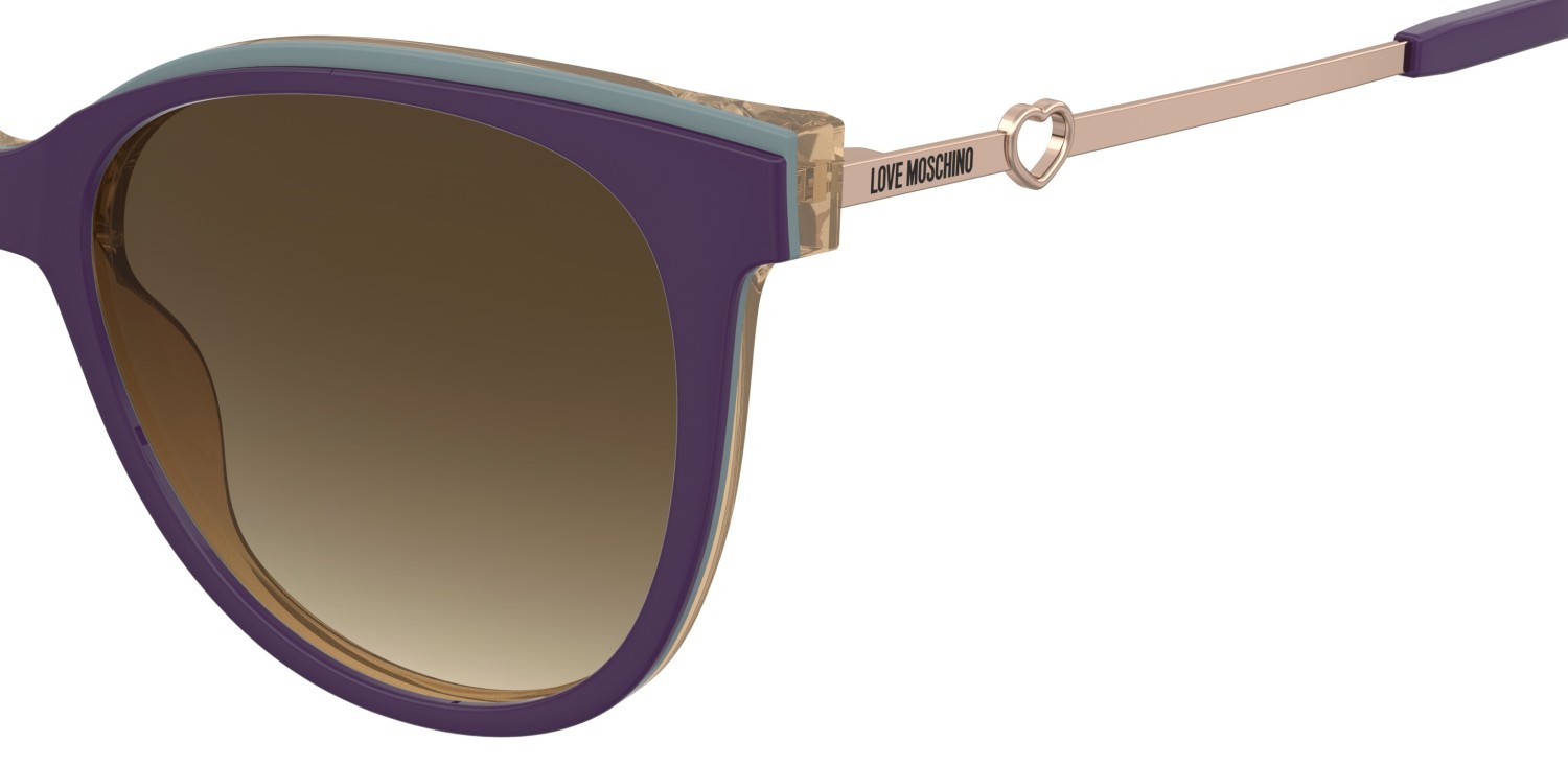 Sonnenbrillen Moschino Love Mol085/S 207791 6WY DG farbe violet multic form quadratisch gläser grey doubleshade