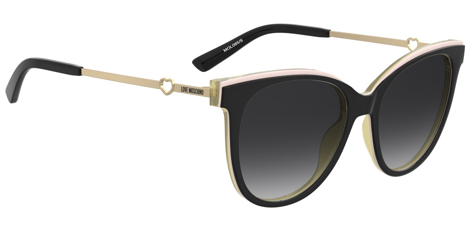 Sonnenbrillen Moschino Love Mol085/S 207791 SDK 9O farbe black multicolor form quadratisch gläser dark grey shaded