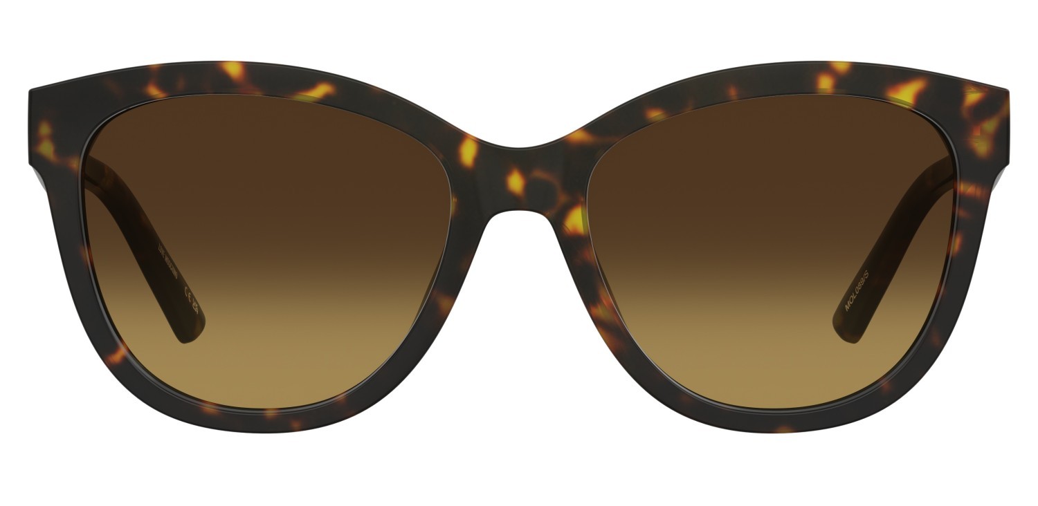Sunglasses Moschino Love Mol089/S 207792 086 5U color havana shape rectangle lenses brown shaded orange