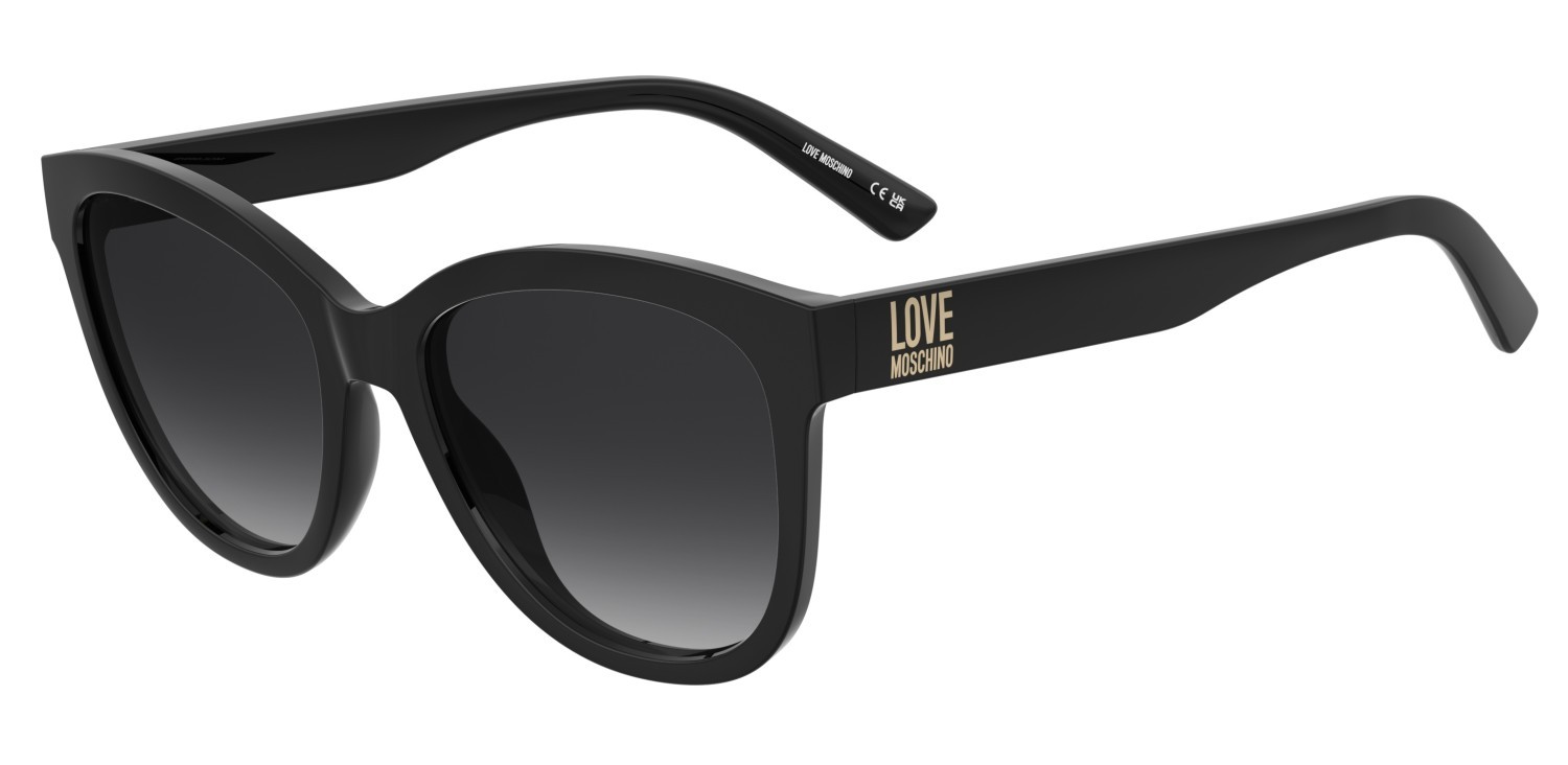 Occhiali da sole Moschino Love Mol089/S 207792 807 9O colore black forma rettangolare lenti dark grey shaded