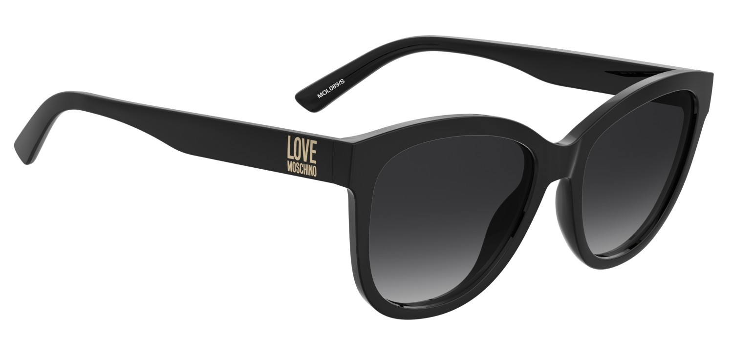 Occhiali da sole Moschino Love Mol089/S 207792 807 9O colore black forma rettangolare lenti dark grey shaded