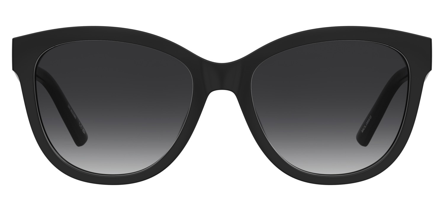 Occhiali da sole Moschino Love Mol089/S 207792 807 9O colore black forma rettangolare lenti dark grey shaded