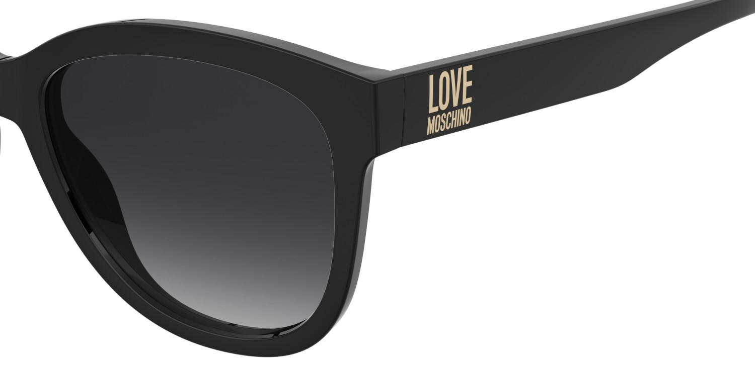Occhiali da sole Moschino Love Mol089/S 207792 807 9O colore black forma rettangolare lenti dark grey shaded
