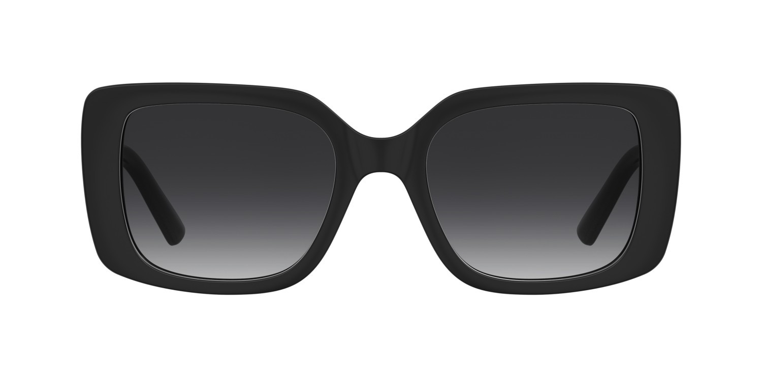 Sunglasses Moschino Love Mol090/S 207793 807 9O color black shape rectangle lenses dark grey shaded